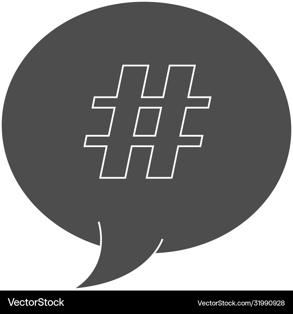 Hashtag speech bubble sign icon social media Hashtag speech bubble sign icon social media vector image