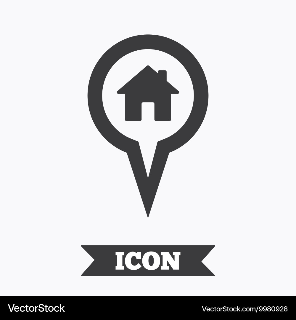 Map pointer house sign icon marker symbol vector image
