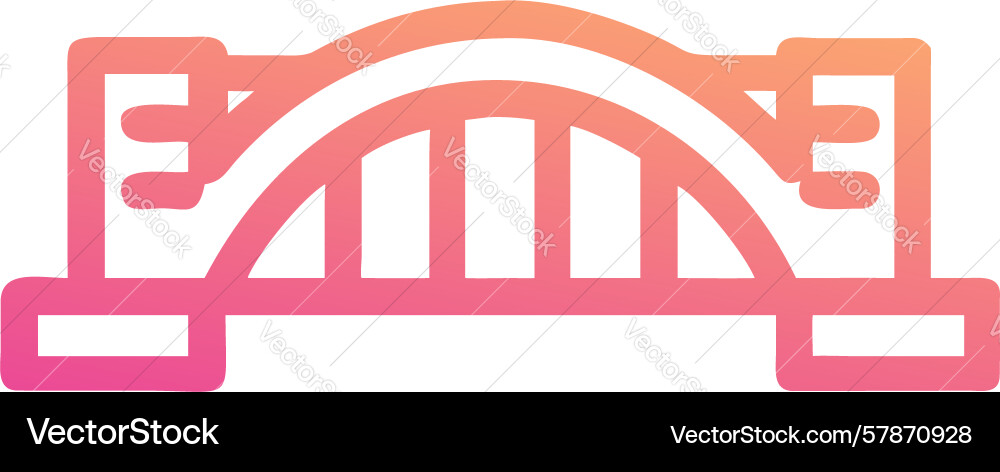 Modern arch bridge icon with gradient lines Vector Image