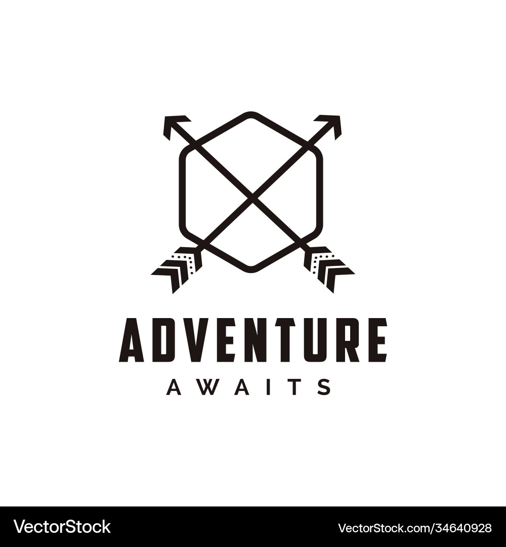 Outdoor adventure archer hunter travel badge logo Outdoor adventure archer hunter travel badge logo vector image