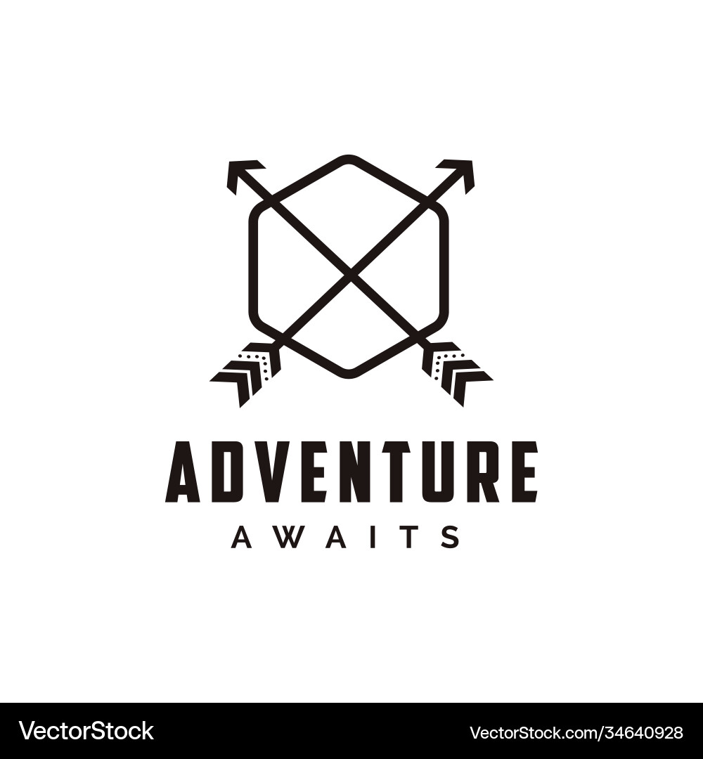 Outdoor adventure archer hunter travel badge logo vector image