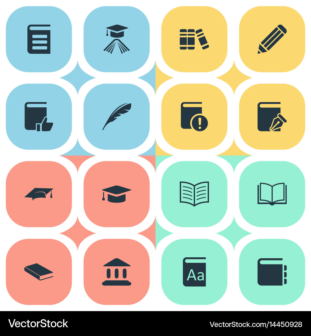 Set of simple reading icons vector image