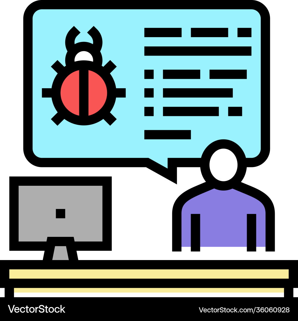 Sysadmin information about virus color icon vector image