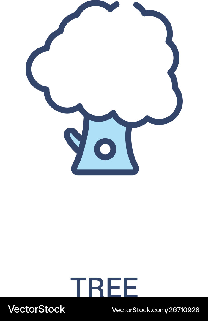 Tree concept 2 colored icon simple line element Tree concept 2 colored icon simple line element vector image