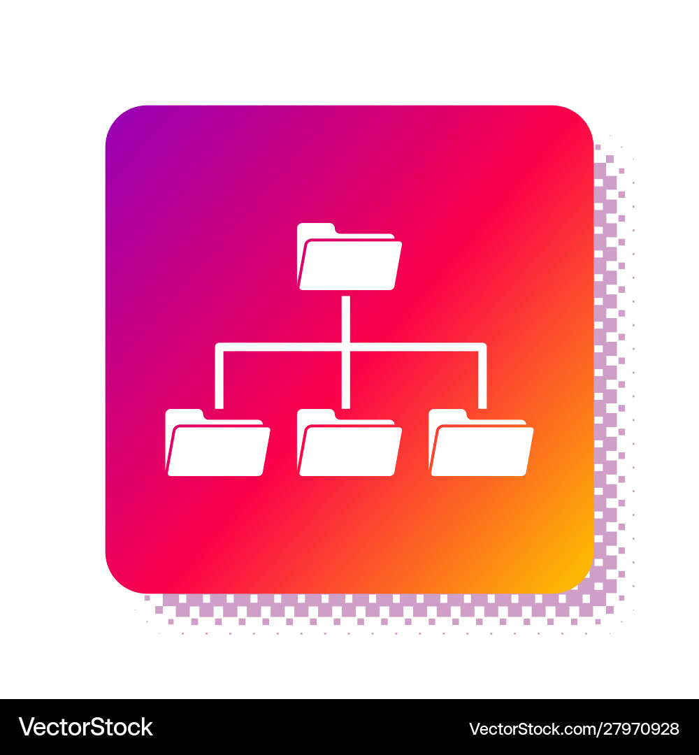 White folder tree icon isolated on Vector Image