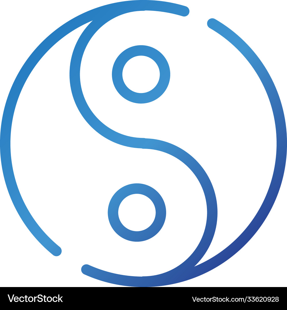 Yin yang symbol gradient style icon Vector Image
