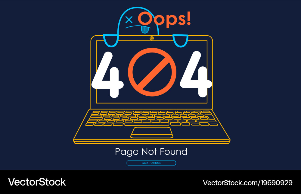 404 error with icon line notebook Vector Image