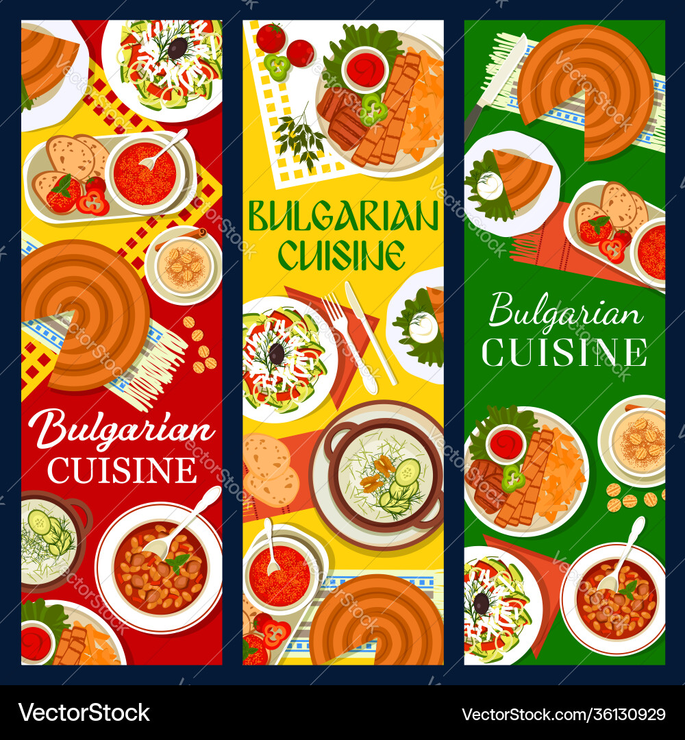 Bulgarische Küche Restaurant Menü Banner Bulgarische Küche Restaurant Menü Banner vektorbild