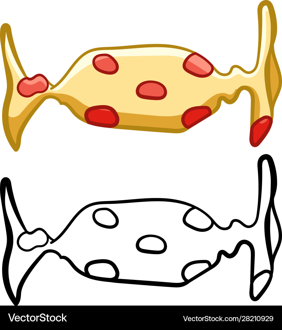 Candy in yellow wrapper and line version Vector Image