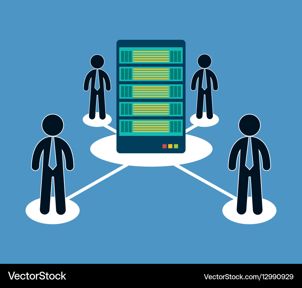 Database optimization people hosting icon Vector Image