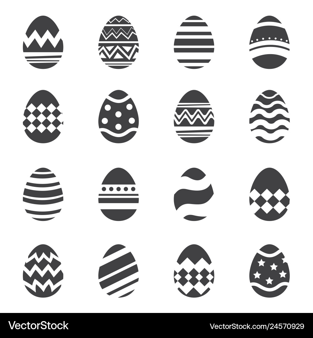 Easter Egg Collection - Isolated Icons Vector Image