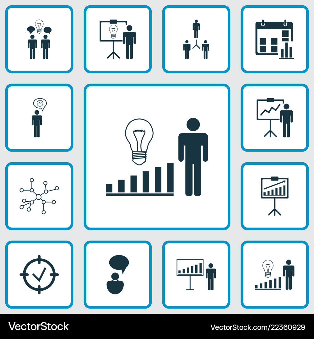 Executive icons set with statistical report Executive icons set with statistical report vector image