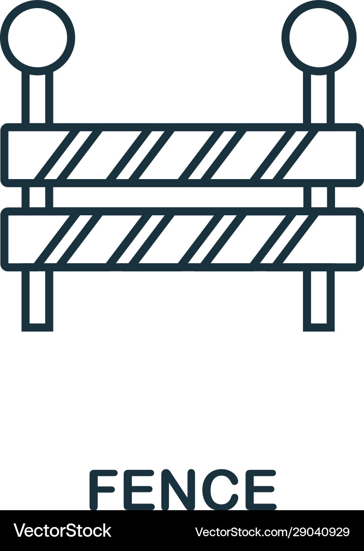 Fence line icon thin style element from vector image