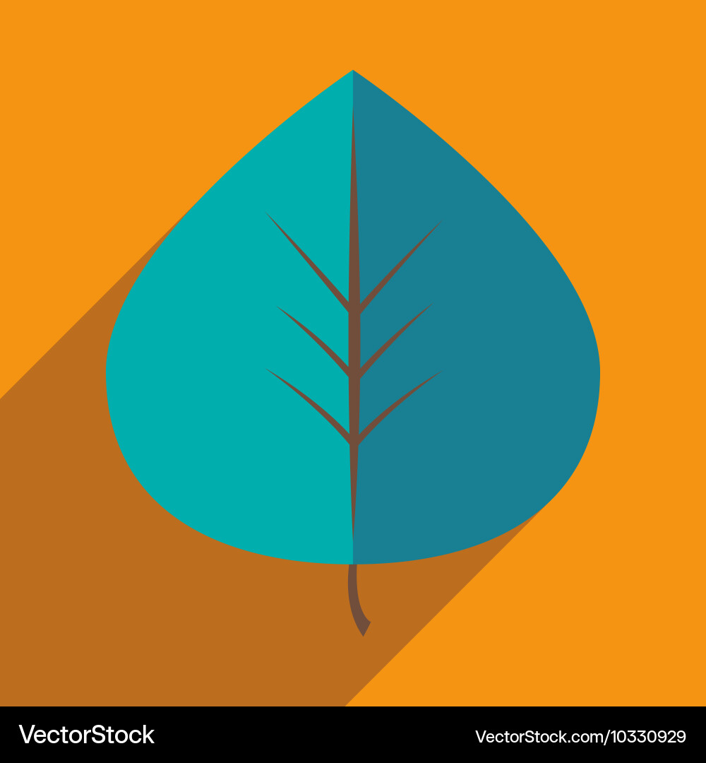 Flat with shadow icon and mobile application leaf Vector Image