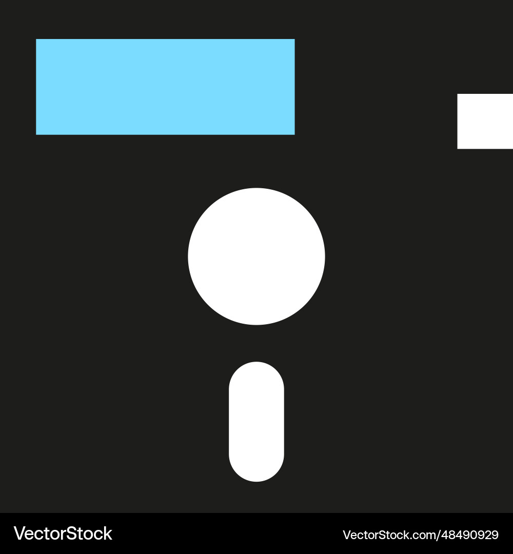 Floppy disk black icon memory data storage vector image