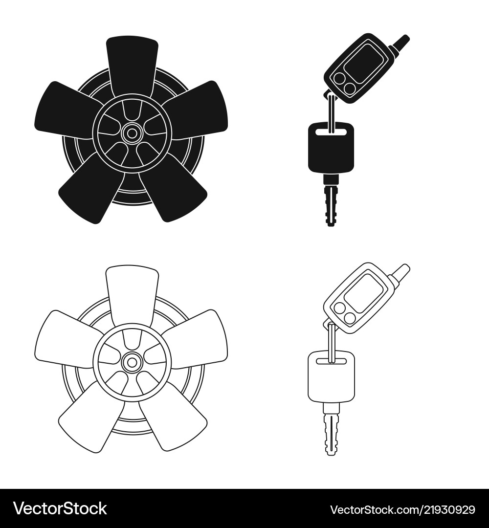 Isolated object of auto and part sign collection Vector Image