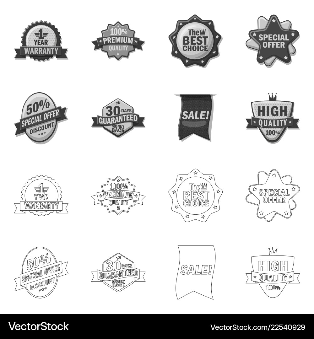 Isolated object of emblem and badge sign Vector Image