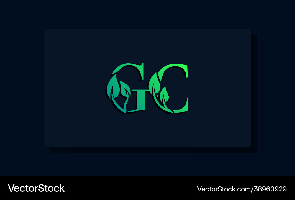 Minimal leaf style initial gc logo Minimal leaf style initial gc logo vector image