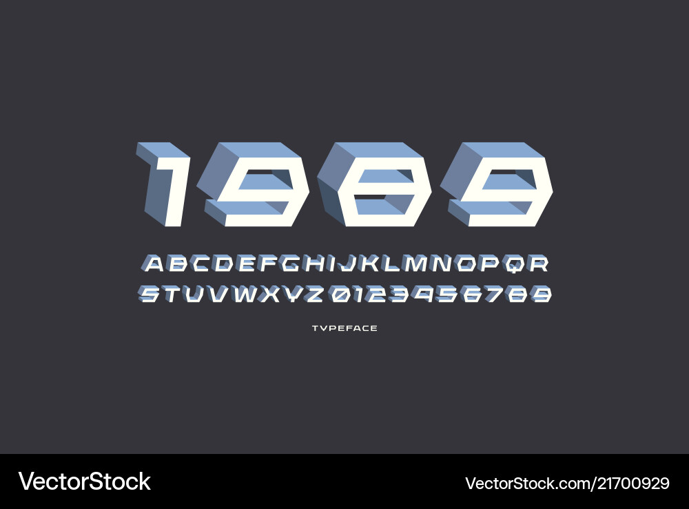 Retro Sci-Fi Font Set vector image