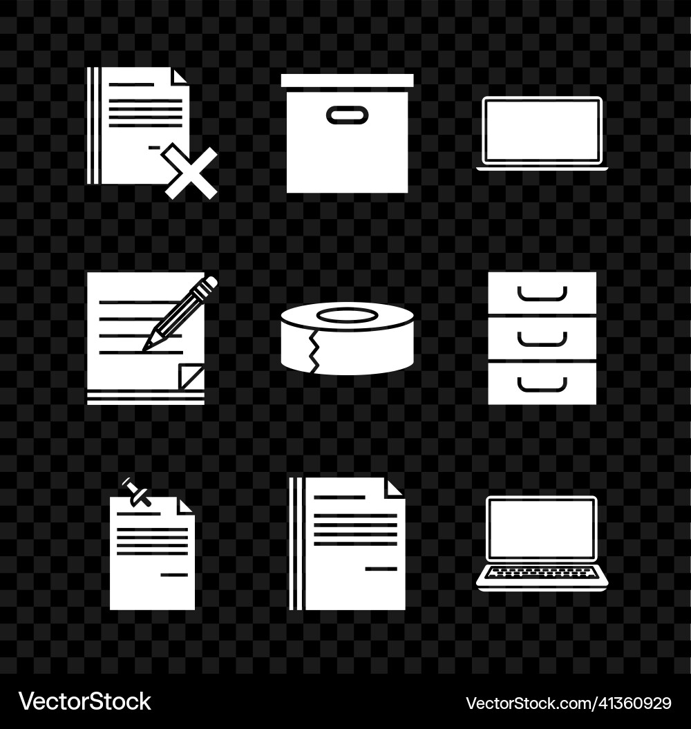 Set delete file document carton cardboard box Set delete file document carton cardboard box vector image