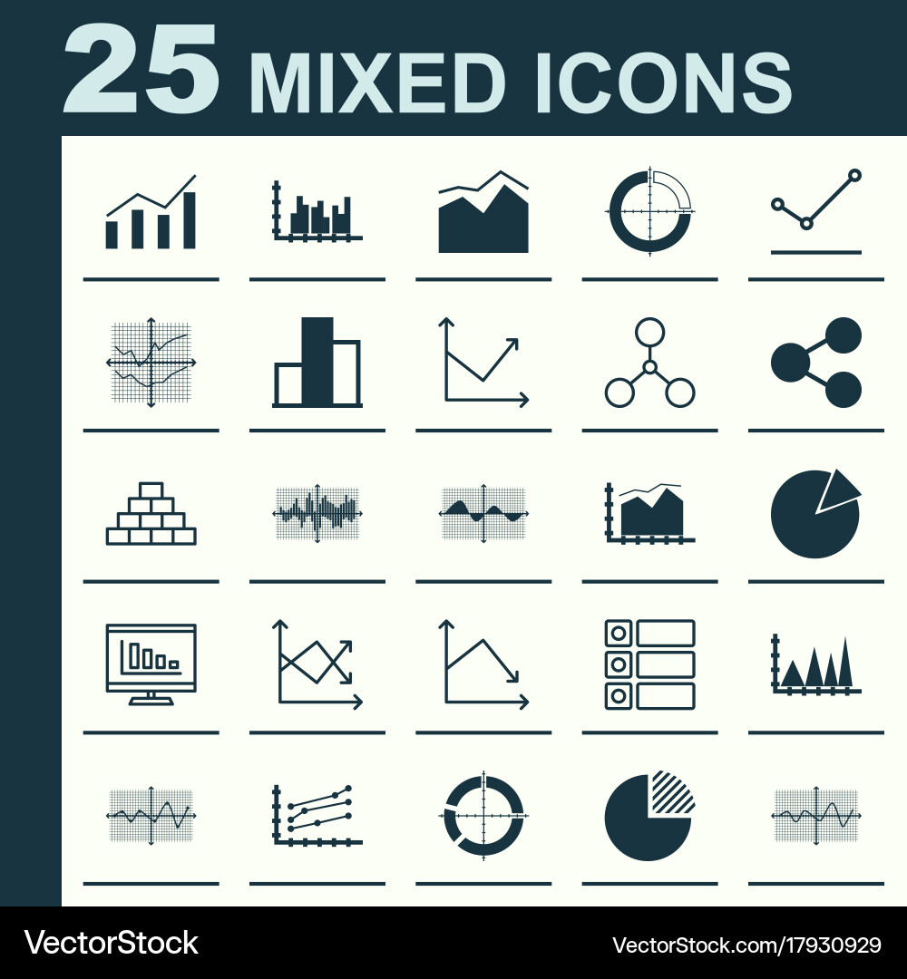 Set of graphs diagrams and statistics icons vector image