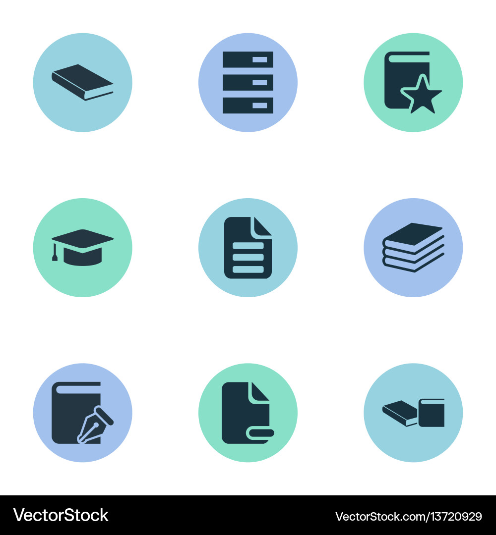 Set of simple reading icons vector image