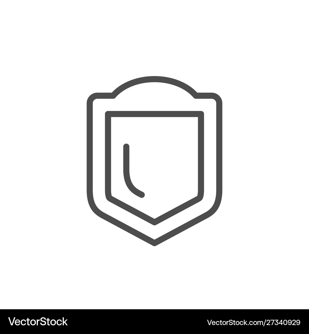 Shield line icon and security concept Shield line icon and security concept vector image