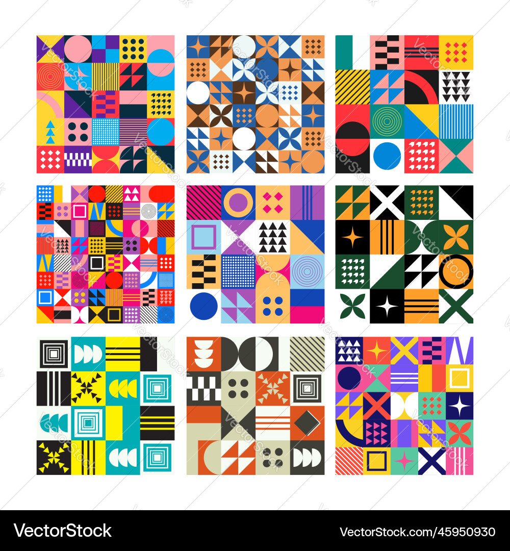 Abstract geometric background neo geo pattern Vector Image