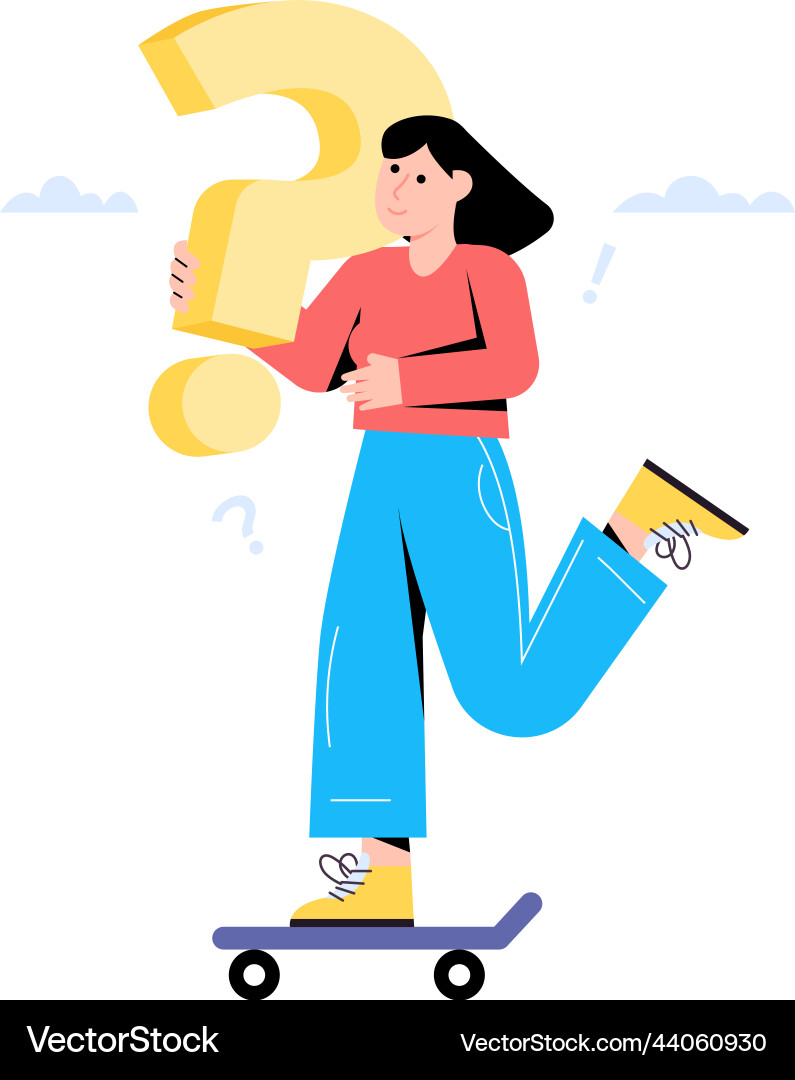 An of faq in flat style Vector Image