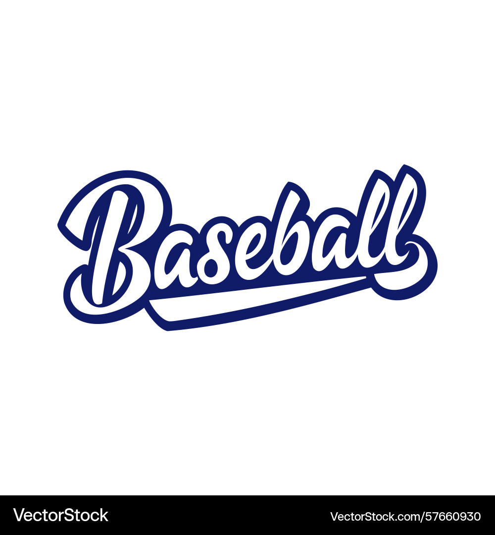 Baseball script font with underline design vector image