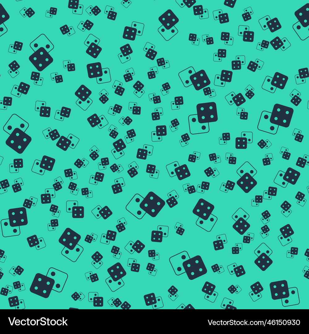 Black game dice icon isolated seamless pattern vector image