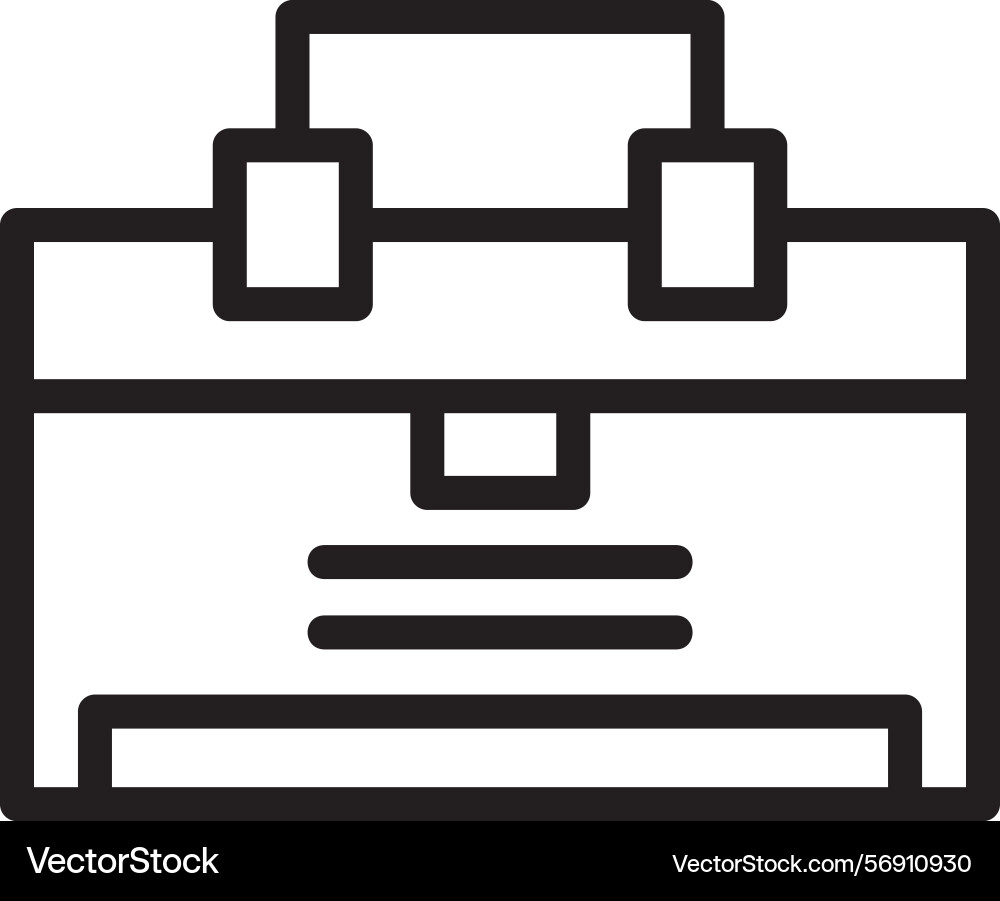 Briefcase linear style icon design vector image