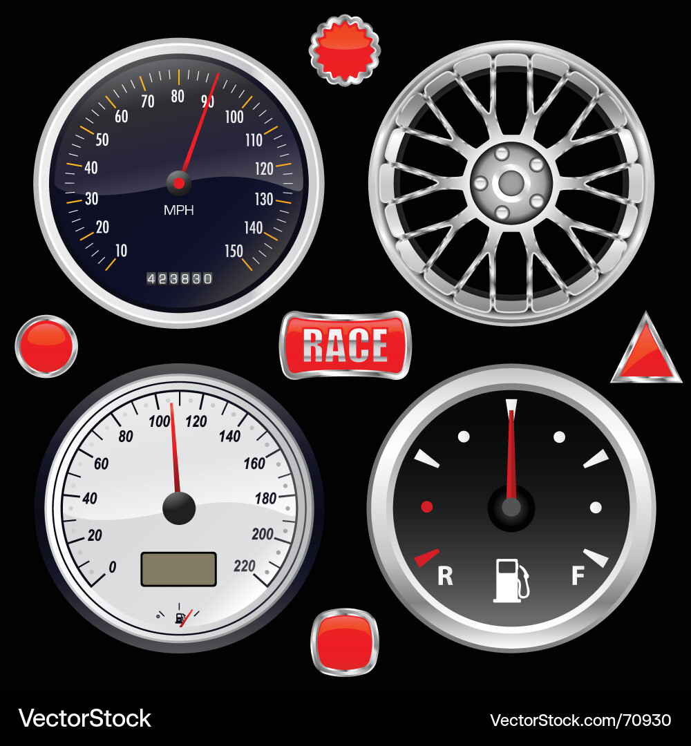 Car gauges Royalty Free Vector Image - VectorStock