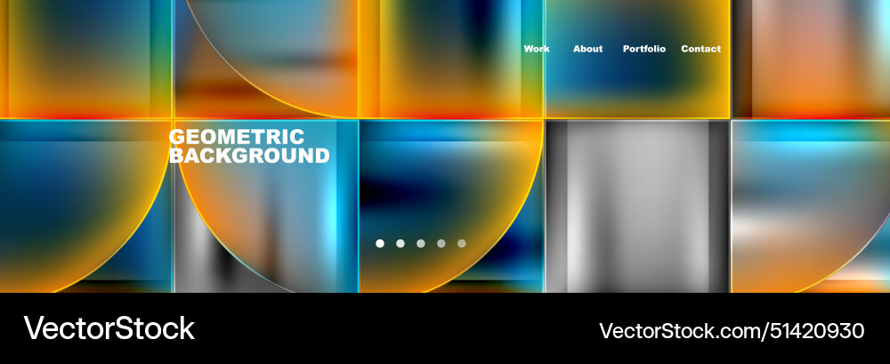 Circle triangle geometric web site page template Vector Image