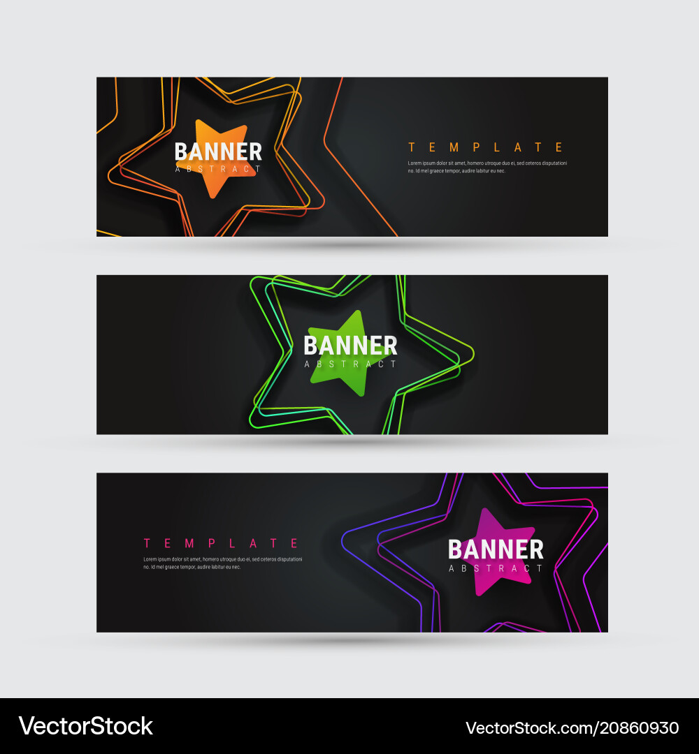 Design of a black horizontal banner with objects Design of a black horizontal banner with objects vector image