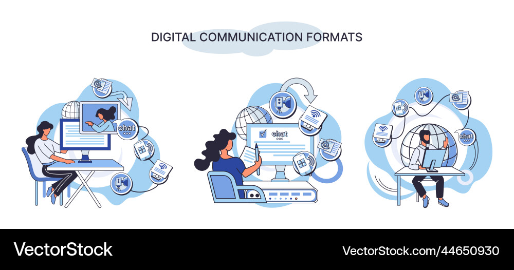 Digital communication formats metaphor content Digital communication formats metaphor content vector image