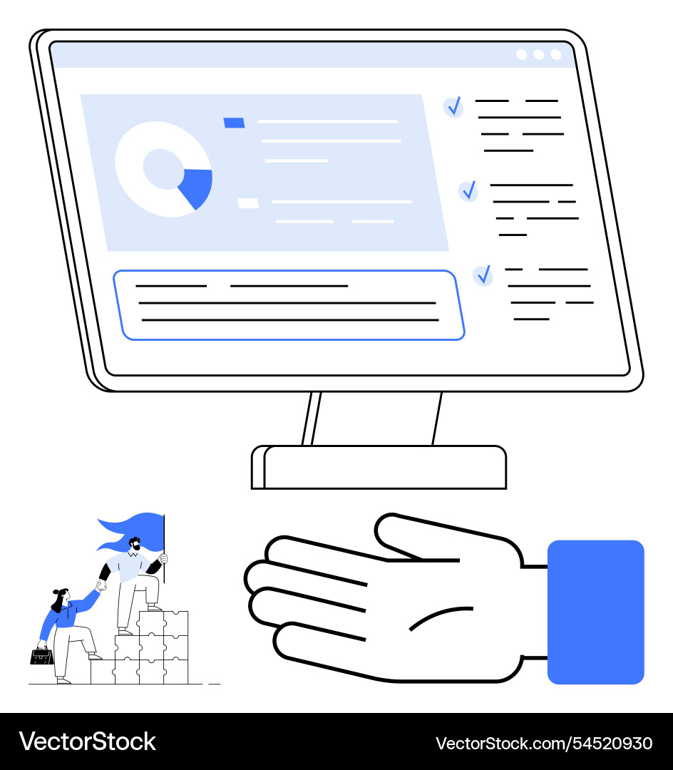 Digital data management with team collaboration Digital data management with team collaboration vector image