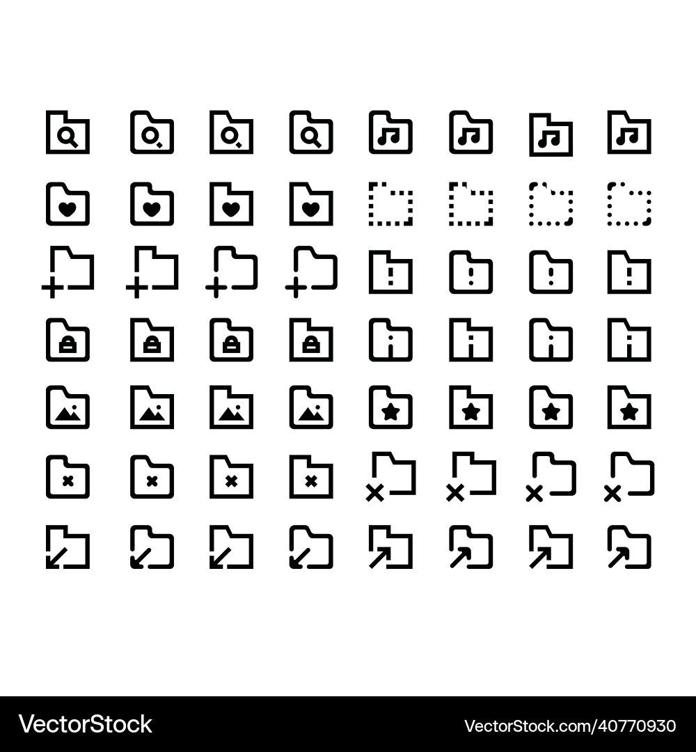 Document in folder icon set vector image