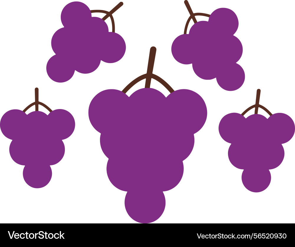 Flat style grape cluster icons for creative Vector Image