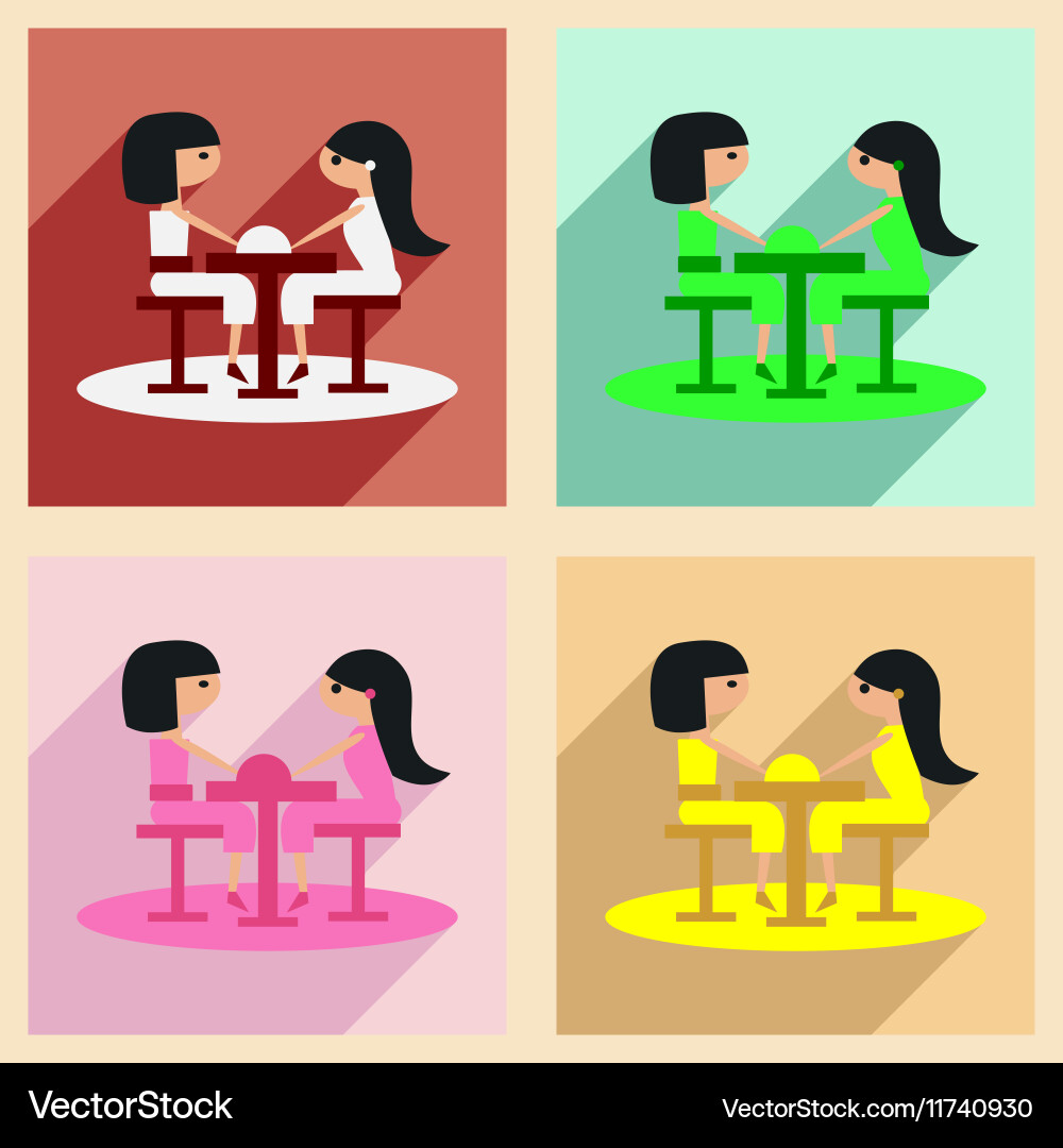 Flat with shadow concept and mobile application Vector Image