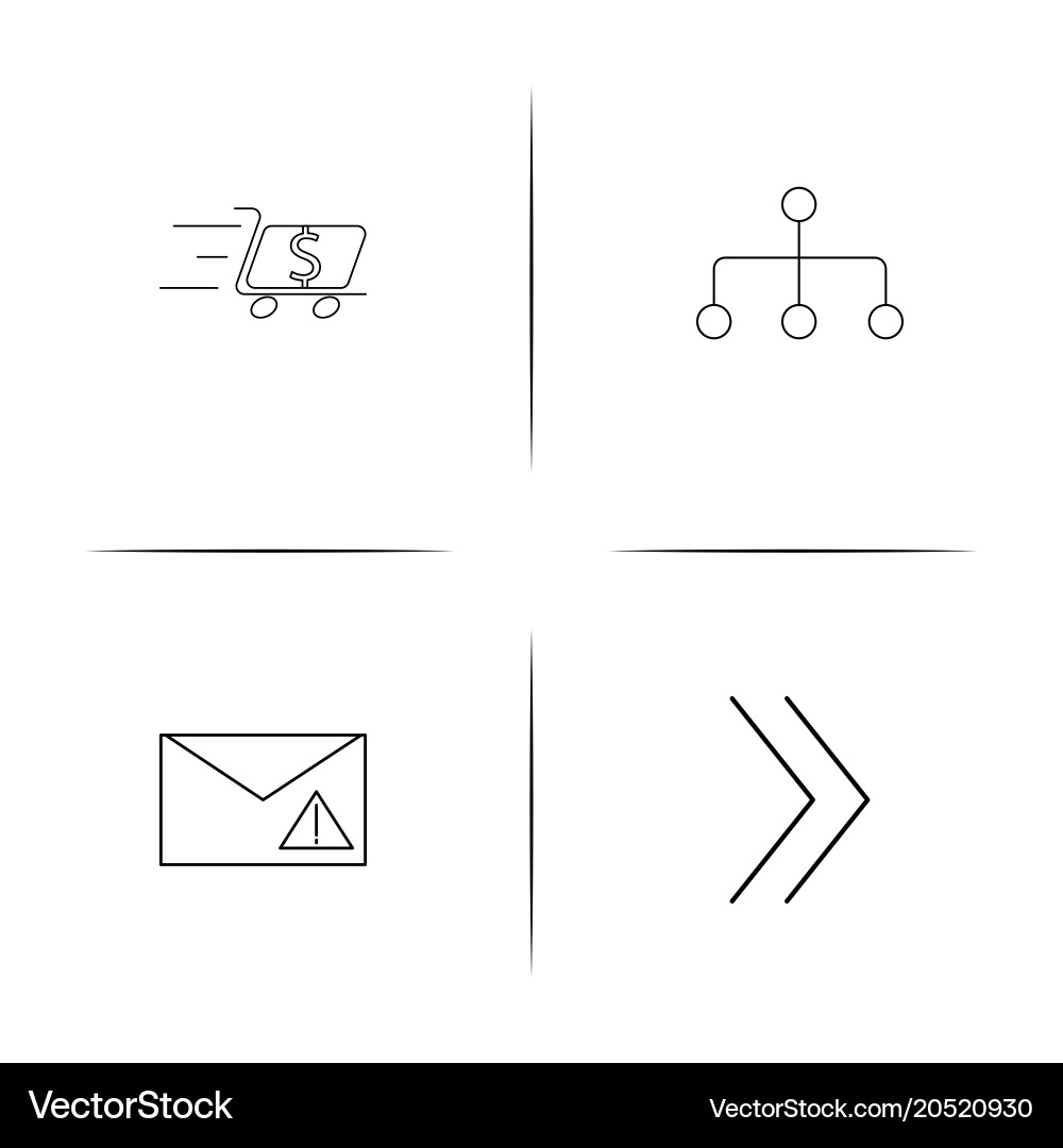 Internet of things simple linear icons set vector image