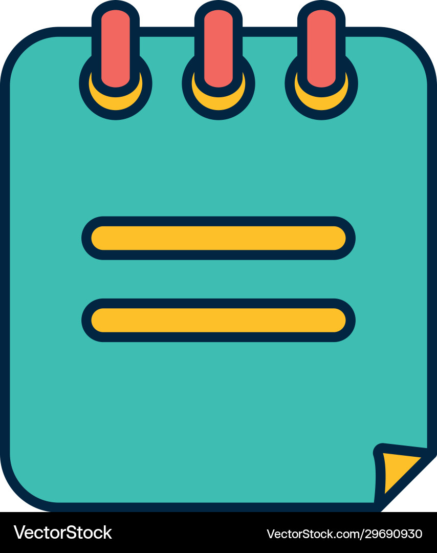 Isolated school notebook line fill style icon vector image