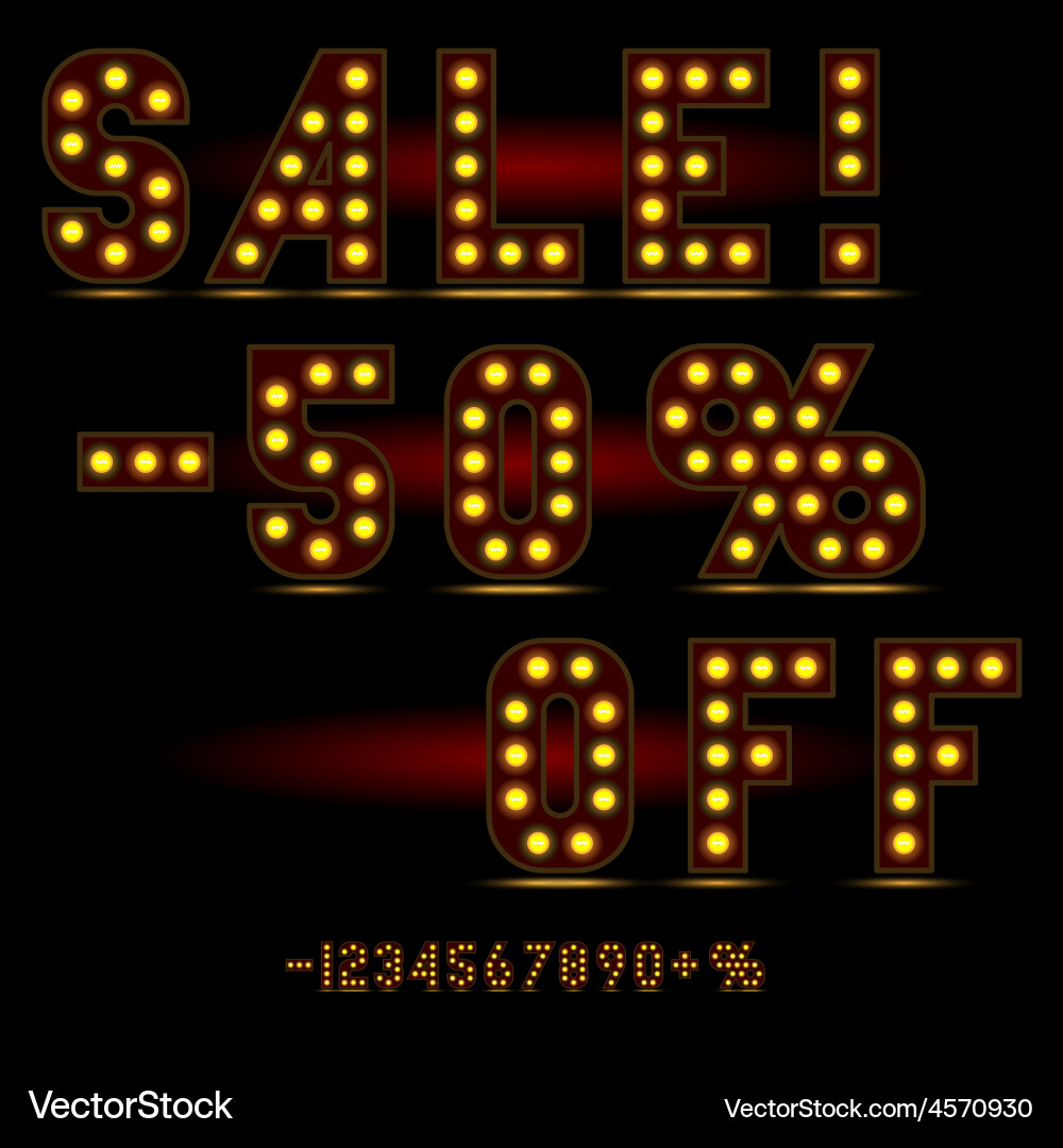 Lightbulb digits vector image