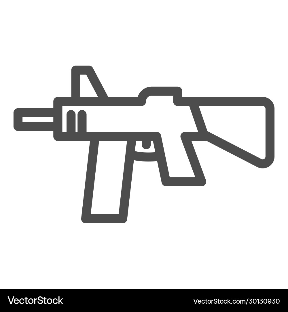 Maschinengewehr Linie Icon Angriff Gewehr Armee Waffe Maschinengewehr Linie Icon Angriff Gewehr Armee Waffe vektorbild