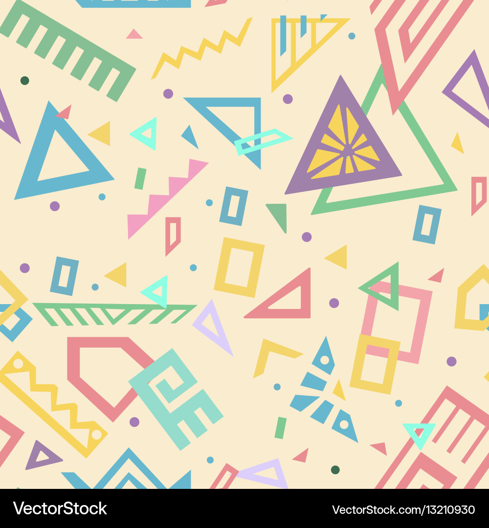Memphis style seamless pattern vector image