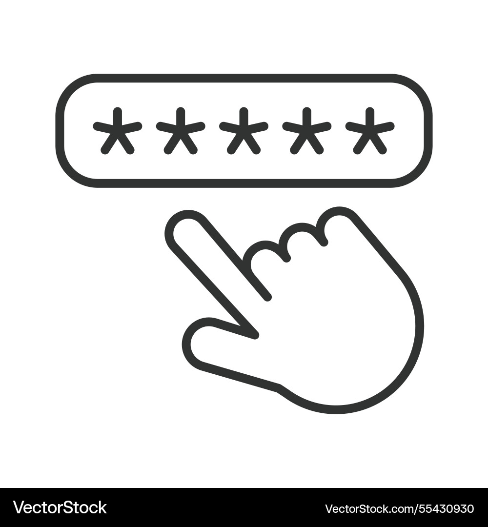 Password code icon in line design Password code icon in line design vector image