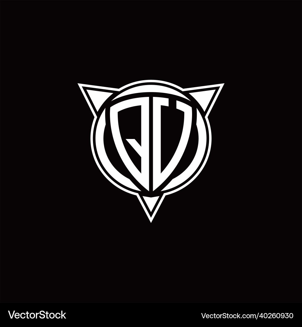 Qu logo monogram isolated with circle shape vector image