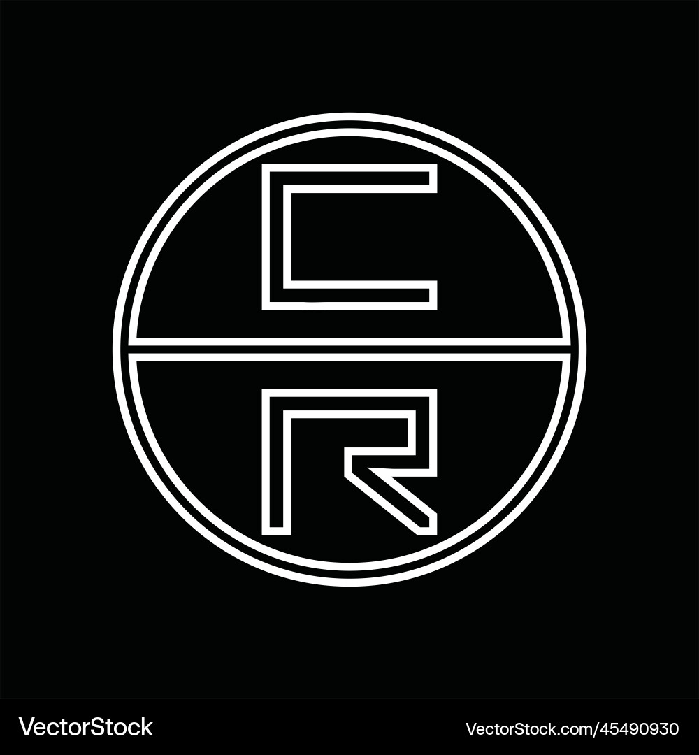 Rc logo monogram abstract inside circle stripe Vector Image