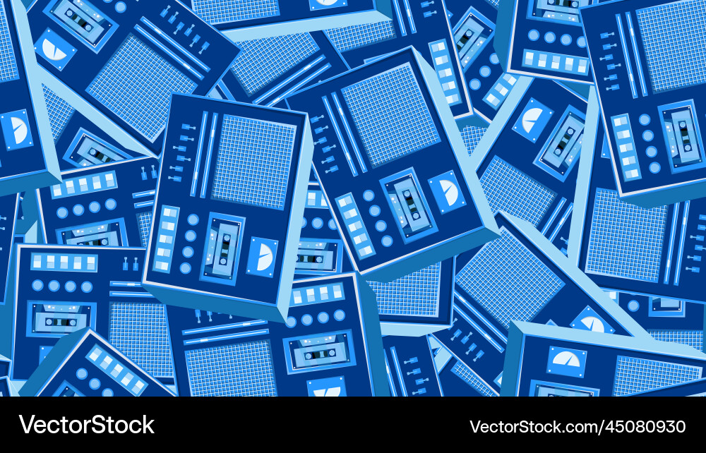 Seamless pattern endless with music audio vector image