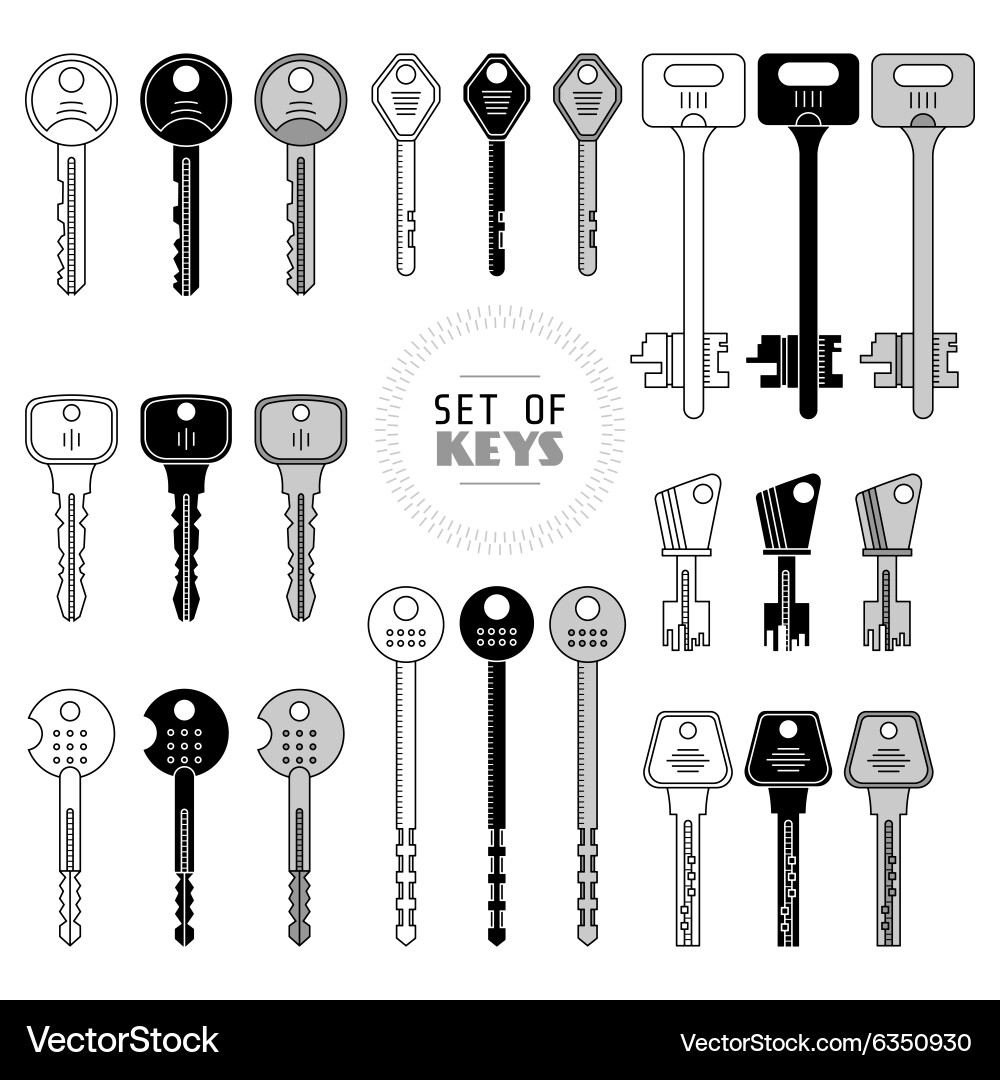Set of keys Vector Image